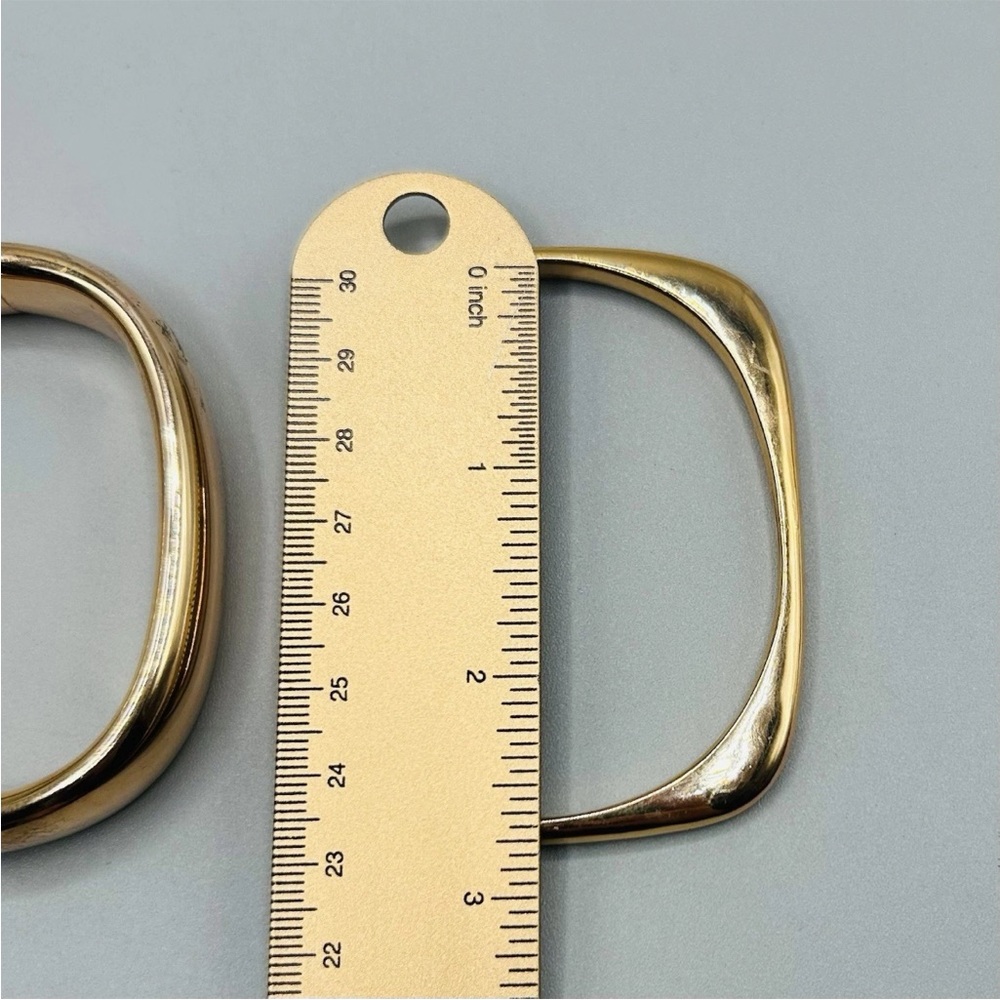 Pair of Square-ish Bronze MILOR Bangles from Italy: 1 Hollow, 1 Solid PeachyRose - Picture 15 of 16